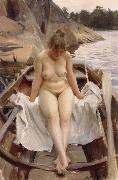 Anders Zorn In Werner-s Rowing Boat painting